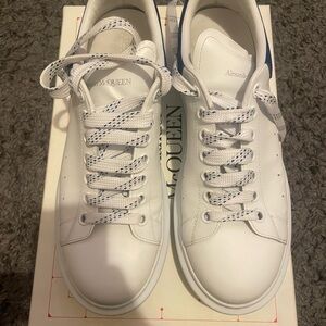 Alexander McQueen White and Blue Sneakers